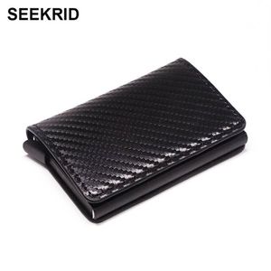 RFID blokkerende koolstofvezel Slimwallet aluminium creditcardhouder metaal Business ID kaarthouder Slim Card Case Mini Wallet voor Men350m