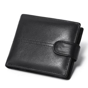 RFID bloquant les hommes de portefeuille en cuir authentique avec un sac à main réel de poche à monnaie pour 240520