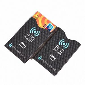 Tarjetas de mangas de bloqueo de RFID NFC Card de crédito Protector Bloqueador Identidad de robo Preventi para hombres Caso de tarjeta bancaria para mujeres D30R#