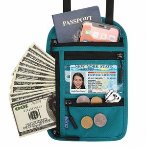 RFID Blokkerende portemonnee nek munt portemonnee pouch papport cover vrouwen mannen document c creditcardhouder mey tas reiscorie a2pb#
