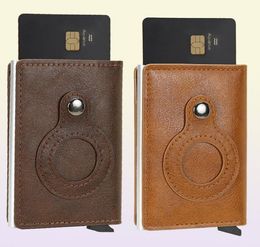 RFID Card Holder Men Portefeuilles Sac argent mâle Black Short Purse 2022 Small Leather Slim Wallet Mini portefeuille pour Air Tag1595777
