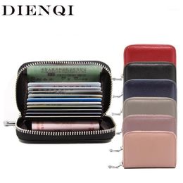 Cartera con tarjetero de cuero genuino Rfid para hombre y mujer, funda protectora para tarjeta de crédito, tarjetero, porte carte1252w