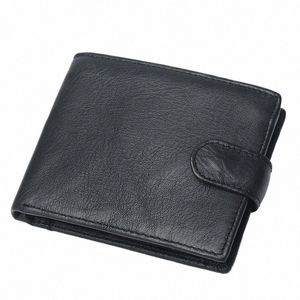 RFID Echte lederen heren portemonnee met munten Pocket Bussin Designer Mens Leather Wallet J6yo#
