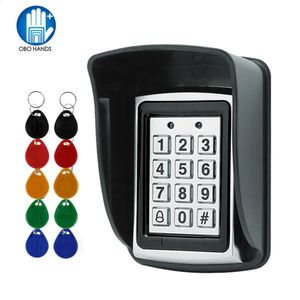 Clavier de lecteur de carte EM de contrôle d'accès en métal RFID avec 10 porte-clés EM4100, couvercle de protection étanche pour système de porte 240123