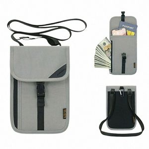 RFID Multifuncti Anti-vol portefeuille caché voyage cou pochette passeport couverture cartes titulaire titulaire de la carte d'identité pour hommes femmes voyage w1tI #