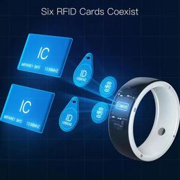 Anneau Rfid anneau intelligent 128GB partage de disque sans fil pour Smartphone R5 anneau intelligent avec 6 cartes RFID intégrées 2 pierres de santé 240110