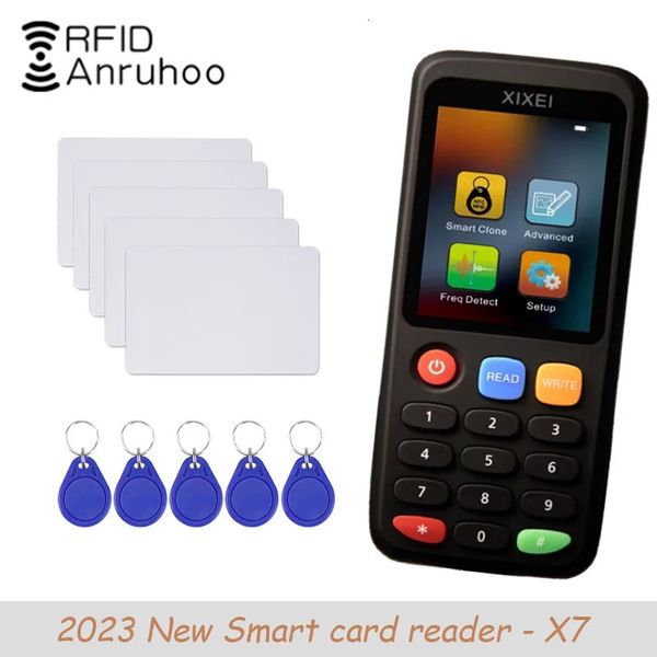 Lector de tarjetas inteligentes Rfid X7, fotocopiadora de insignias de 125khz, decodificador Nfc de 1356mhz, duplicador, Chip de identificación IC, clon de etiquetas Ntag213 215, escritor de llaves 240123