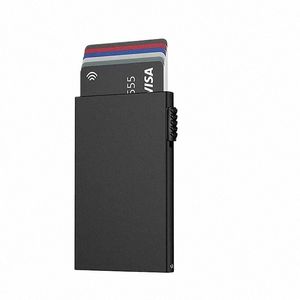 RFID Smart Wallet Creditcardhouder Metaal Dun slank Heren Dames Portefeuilles Pop-up Minimalistische portemonnee Kleine zwarte portemonnee Metaal Vallet s8dV#