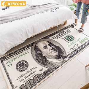 RFWCAK Creative USA Dollar 3D-tapijt voor woonkamer RUG Vloermat bed halvon Deurmat Kinderen Slaapkamer RUG Decoratie Home Y200527