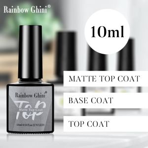 Rg Base Nail Gel Matte Top Coat Gel UV Gel Polon non essuie transparent transparent semi-permanent Hybride Nail Vernis Manucure 15 ml 2023