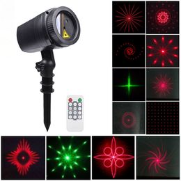 RG Moving Laser Christmas Light Projector 12 Patterns B Light Holiday Outdoor LED Garden Lawn Lamp Projector Laser Lights With RF Remote
