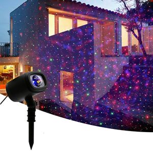 RG Moving Laser Dots Effect Projector Lights Waterproof Light Outdoor LED Clound Garden Lawn Lamp Decor House Yard Lighting For Party Holiday XMS