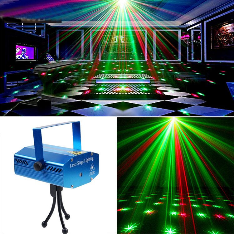 RG Strobe Stage Lights Disco DJ Lights Sound Remote Control Laser Projection Effection Bar KTV 생일 웨딩 크리스마스 조명