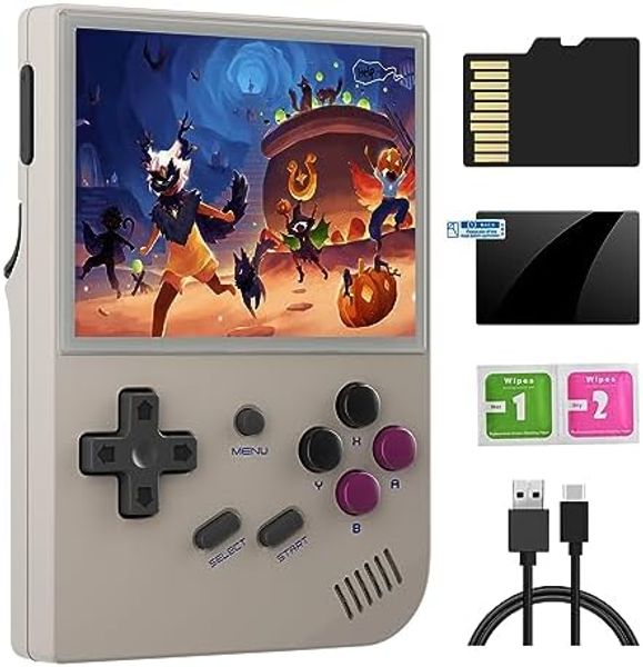 Consola de juegos portátil RG35XX, videojuego clásico, pantalla IPS de 3, 5 pulgadas, minireproductor de juegos con sistema operativo Linux Garlic, tarjeta TF de 64G