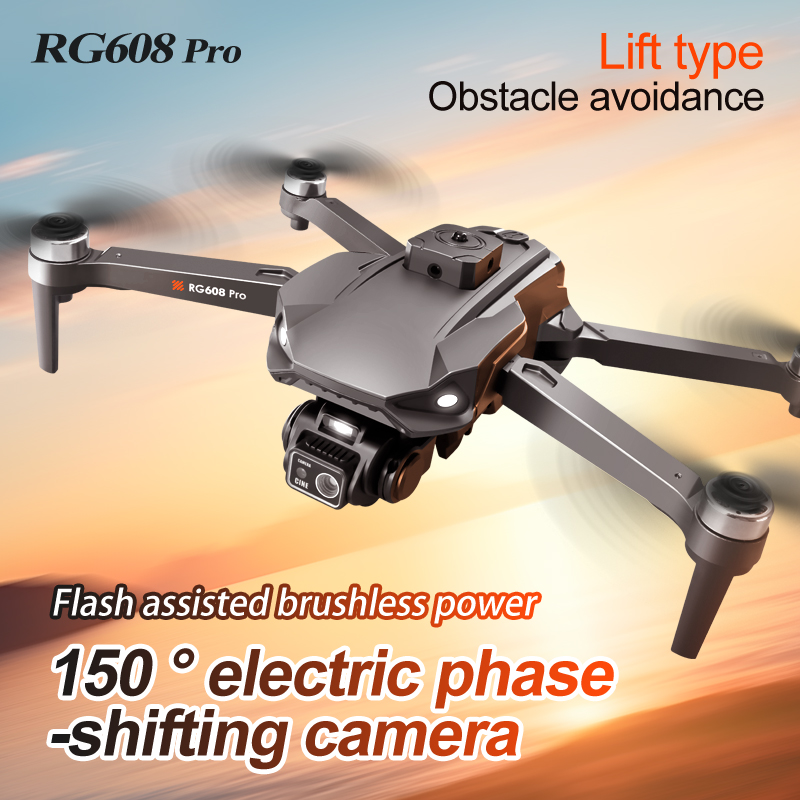 Drone WIFI à flux optique RG608 Pro HD, double caméra ESC professionnelle avec quadrirotor pour éviter les obstacles