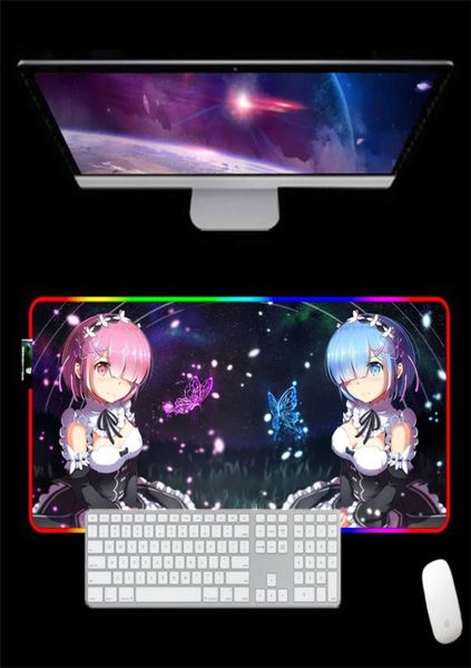 RGB 3D sexy chicas estataje de muñeca ratón almohadilla otaku regalos de regalo de cumpleaños jugador de juego rem re cero lj2010317053630