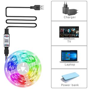 RGB 5050 Led Strip Licht Bluetooth App Controle 5V USB Led Tape Flexibele Lint Diode Tape voor TV backlight Kamer Decoratie