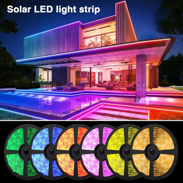 RVB 5050 Led bande lumière solaire Bluetooth App contrôle 5V USB Led ruban Flexible ruban Diode bande pour TV rétro-éclairage décoration de la salle