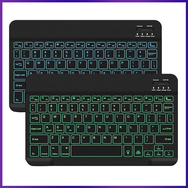 Clavier et souris rvb BT clavier sans fil Rechargeable clavier rétro-éclairé pour tablette ipad ordinateur portable