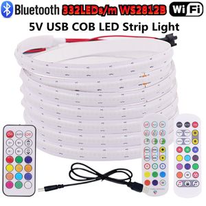 RGB COB Pixel LED Strip Licht USB SK6812 332leds/M WiFi Bluetooth Dream Color Adresable Digital Flexible FCOB Tape diode Lamp