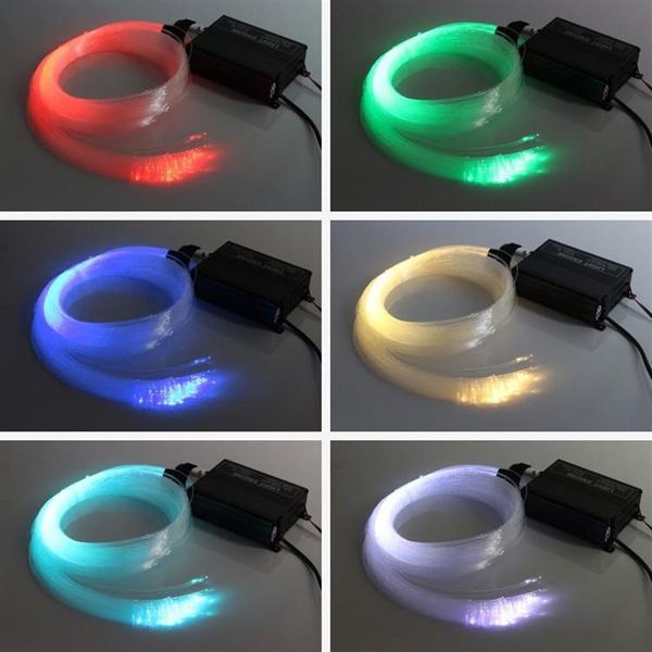 RGB colorido LED plástico fibra óptica estrella techo kit luz neón signo 150 unids 0 75 mm 2 M 16 W RGB fibras ópticas luces motor 24ke210H