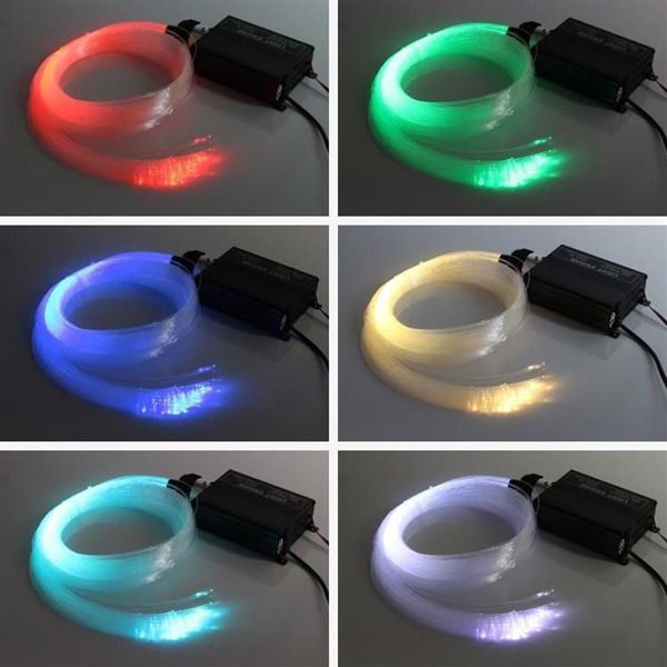 RGB colorido LED plástico fibra óptica estrella techo kit luz neón signo 150 unids 0 75 mm 2 M 16 W RGB fibras ópticas luces motor 24ke233S