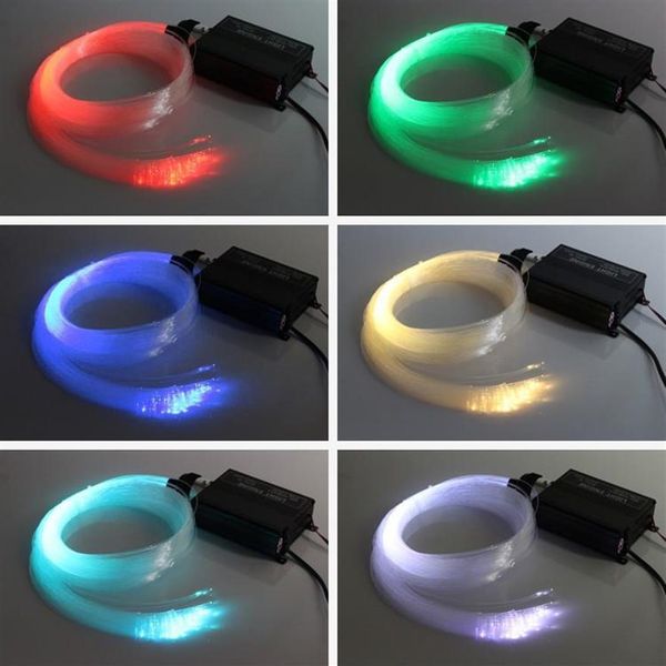 RGB colorido LED plástico fibra óptica estrella techo Kit luz neón señal 150 Uds 0 75mm 2M 16W RGB fibras ópticas luces motor 24ke233n