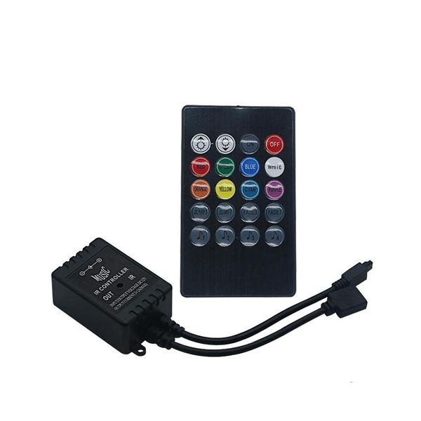 Controladores Rgb 20 teclas Ir Controlador de música remoto O Sensible al sonido para tira de LED Dc12V24V con batería incluida Entrega de caída Ligh Dhsg6