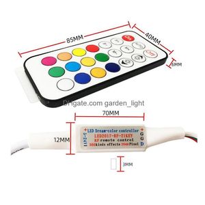 RGB -controllers 524V LED Pixel Controller 21 Keys Mini Dimmer 3PIN voor WS2812B WS2811 Striplichtmodus Drop Leving Lights Lighting DHGQD