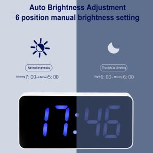 RVB Dazzle Color Table Horloge LED Digital Alarm Snooze Afficher Temps Bureau de bureau Corloge de bureau Corloge de bureau