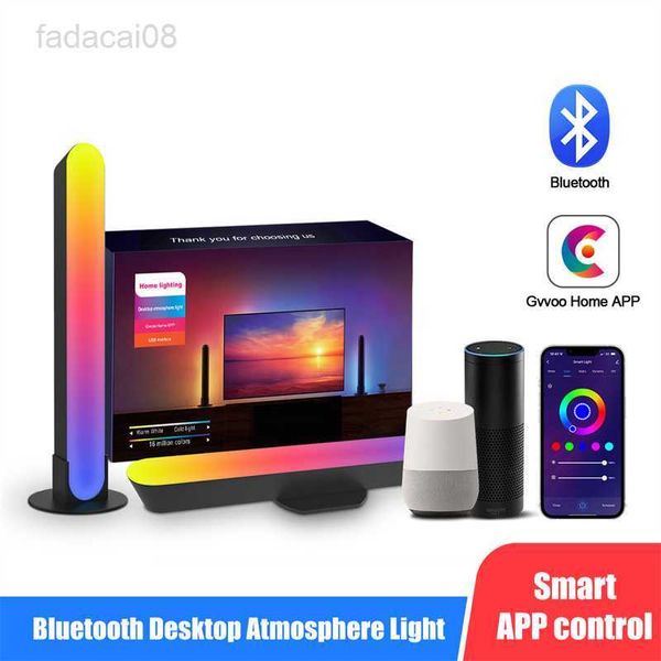 RGB Atmósfera de escritorio Tira de luz nocturna LED música colorida Rhythm Pickup Lights App Control Home Living Room Decor Lámpara de mesa HKD230704