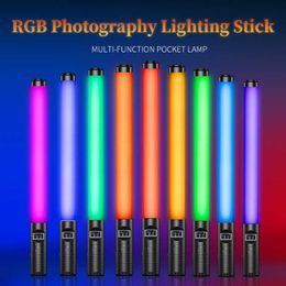 Baguette de lumière LED de poche rvb bâton d'éclairage de photographie coloré 10 Modes lampe de remplissage de Studio Photo Rechargeable pour vidéo Youtube