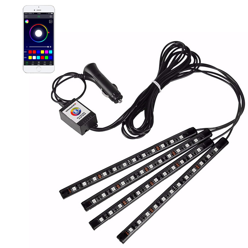 RGB LED -auto binnenlichten strips vloer decor sfeer striplamp onderdelen accessoires usastar
