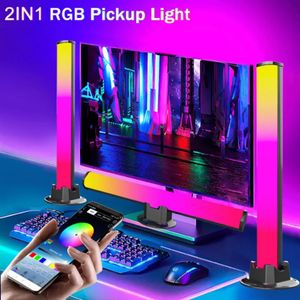 Lámpara de pie de escritorio LED RGB, luz LED, música, ritmo, ambiente, camioneta, lámpara con Control de aplicación para TV, ordenador, juegos, decoración de escritorio