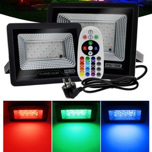 RGB LED Flood Light 20W 30W 50W 100W IP68 Waterdichte Outdoor Spotlight 220V RGB Reflector Projector Lamp voor Street Garden