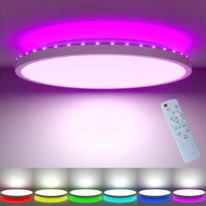 RGB LED VLOK Mount plafondlicht met afstandsbediening 3000-6500K Dimbare kleur Veranderend licht voor slaapkamer kinderen feestfestival