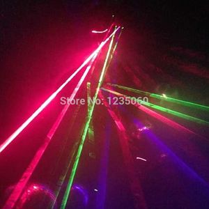 Gants laser LED RVB avec 7PCS laser 2pcs vert + 3pcs rouge + 2pcs Gants de scène violet pour les costumes lumineux LED Show