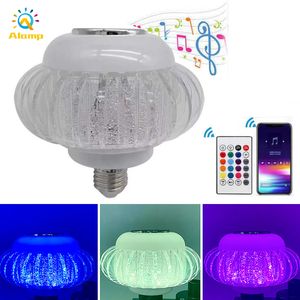 Ampoule LED RGB, haut-parleur Bluetooth E27, ampoules intelligentes pour lecture de musique, avec télécommande à 24 touches, pour Bar, maison, décoration de fête KTV