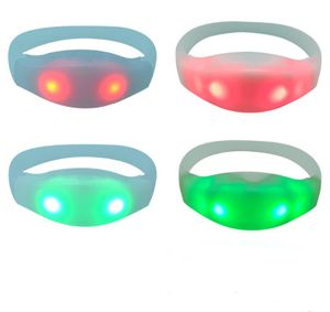 RGB LED Licht Geluid Geactiveerde Armband Spraakbesturing Polsbandjes voor Party Rave Concert Carnaval Gunsten
