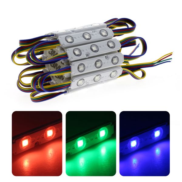 RGB LED módulo cadena 5050 impermeable DC12V para publicidad al aire libre letreros luminosos caja de luz DIY LED módulo tira 20 unids/lote