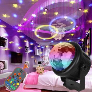 RGB Led Par Light Disco proyector láser USB DJ Party lámpara de escenario sonido estroboscópico 3D cielo estrellado bola mágica para Navidad boda hogar