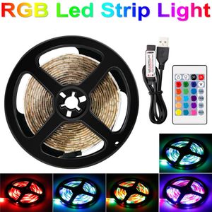 RGB LED Strip Light 5 V USB Neon Lint EU US Plug TV Backlight RGBW Lights Christmas Decor Lamp Tape