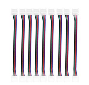 Connecteurs de bande lumineuse LED RGB, 10mm, 4 broches, câble sans soudure, PCB, fil à 4 broches, adaptateur femelle pour SMD 3528 50507248671