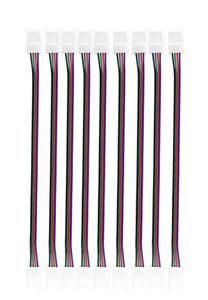Connecteurs de bande lumineuse LED RGB, 10mm, 4 broches, câble sans soudure, PCB, fil à 4 broches, adaptateur femelle pour SMD 3528 50503412291