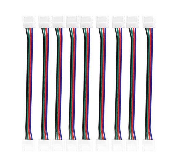 Conectores de luz de tira LED RGB 10 mm 4pin sin cable de soldadura cable de placa PCB a 4 pines adaptador hembra para SMD 3528 50502469346