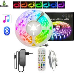 RGB LED Strip Lichtkit 5m 10m 15m 30LED/M Wifi Bluetooth Music 5050 24 toetsen afstandsbediening waterdicht