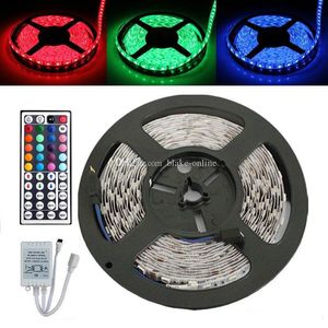 Bande LED RGB SMD5050, étanche IP65, guirlande lumineuse de noël, 5 m/rouleau, 300 LED, avec 44 touches, télécommande IR