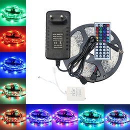 Bandes LED RGB 2835smd 5M 10M IP20, ruban lumineux LED, ensemble de bandes flexibles avec contrôleur d'adaptateur d'alimentation