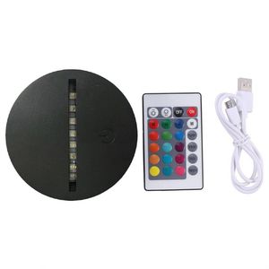  Base de lámpara LED con luces RGB para lámpara de ilusión 3D,  Panel de luz acrílico de 4mm,  batería AA o luz nocturna 3D USB de 5V CC