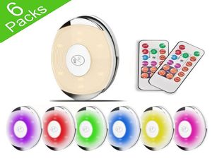 RGB-verlichting LED-lamp voor onder kastverlichting Keukenlamp AA-batterij LED-batterij Garderobekast Puck Light Dimbaar nachtlampje1264870